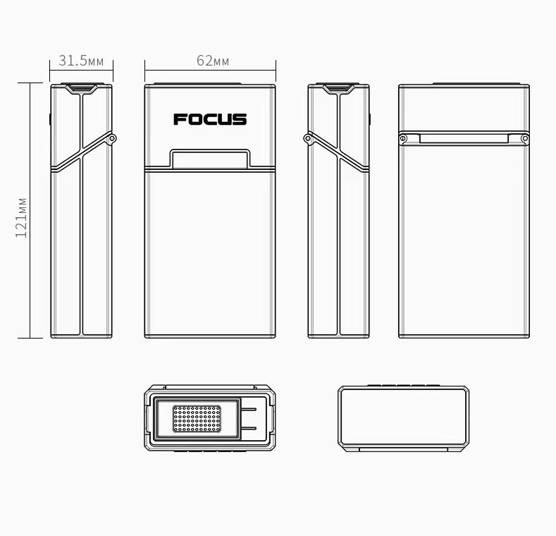 Cigarette Case with USB Rechargeable Lighter for 100mm,Holds 20 pcs 100S