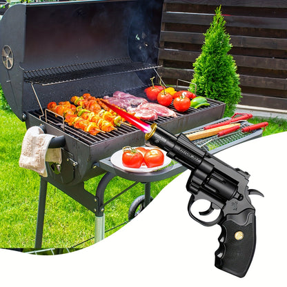 (Butane Gas Not Included) Classic Left Wheel Lighter, Metallic Texture Multi-purpose Torch Lighter, 2 Modes Flames Lighter, Windproof Lighter for Outdoor Camping, Cooking, Gift for Halloween, Christmas, Birthday, Gift for Boyfriend, Dad