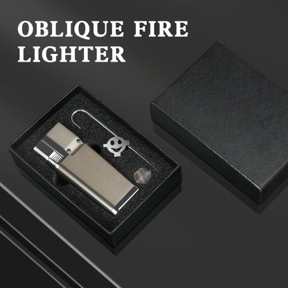 (Butane Gas NOT Included) 2-in-1 Dual Function Refillable Metal Torch Lighter, Foldable Handheld Torch Lighter