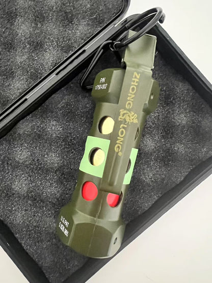 (Butane Gas Not Included) Windproof Refillable Butane Torch Lighter - Zinc Alloy, Military-Style Design with Blue Flame, Adjustable Flame, Perfect for Camping, BBQ