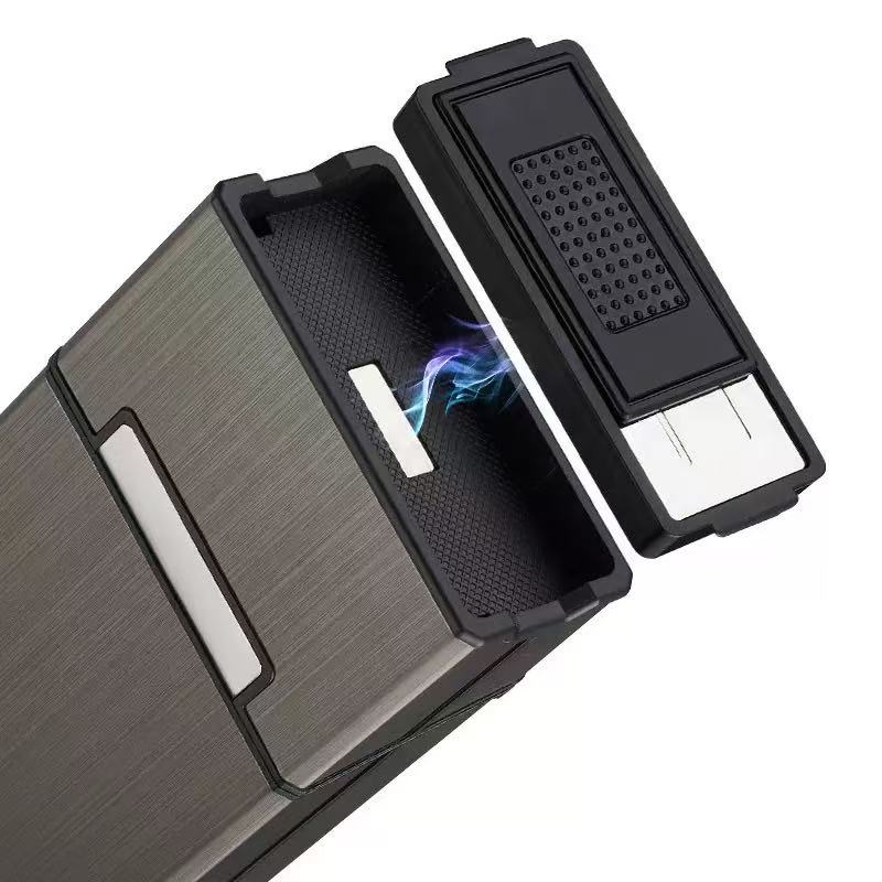 Cigarette Case with USB Rechargeable Lighter for 100mm,Holds 20 pcs 100S