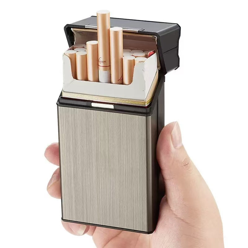 Cigarette Case with USB Rechargeable Lighter for 100mm,Holds 20 pcs 100S