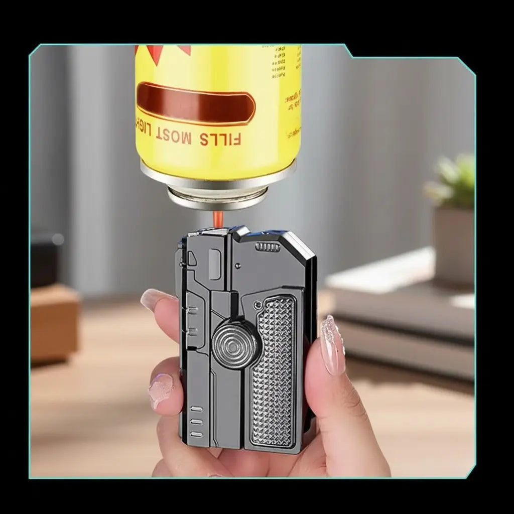 (Butane Gas Not Included) Creative Foldable Spinner lighter,Dual-form Lighter, Kitchen Lighter/Outdoor WindproofLighter/Camping lighter