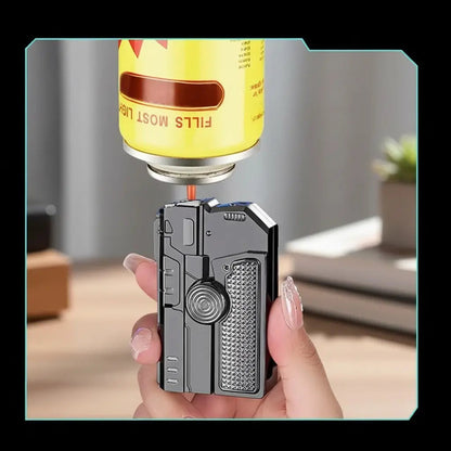 (Butane Gas Not Included) Creative Foldable Spinner lighter,Dual-form Lighter, Kitchen Lighter/Outdoor WindproofLighter/Camping lighter