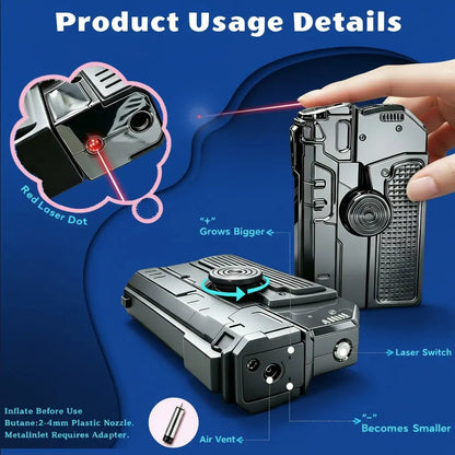 (Butane Gas Not Included) Creative Foldable Spinner lighter,Dual-form Lighter, Kitchen Lighter/Outdoor WindproofLighter/Camping lighter