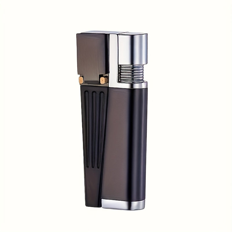 (Butane Gas NOT Included) 2-in-1 Dual Function Refillable Metal Torch Lighter, Foldable Handheld Torch Lighter