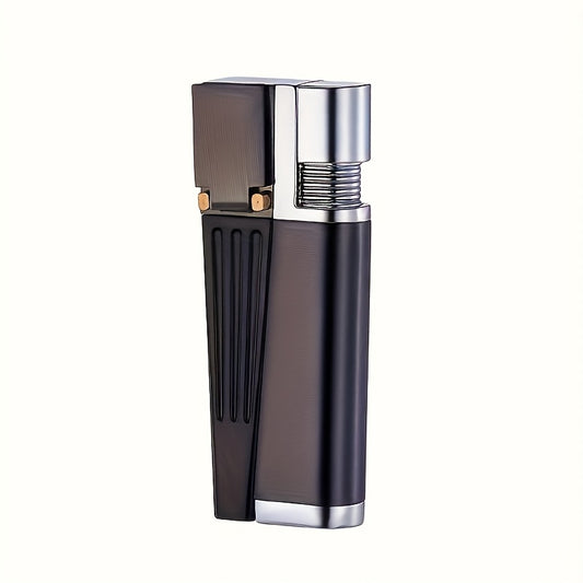 (Butane Gas NOT Included) 2-in-1 Dual Function Refillable Metal Torch Lighter, Foldable Handheld Torch Lighter
