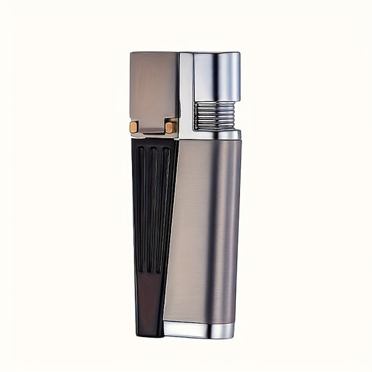 (Butane Gas NOT Included) 2-in-1 Dual Function Refillable Metal Torch Lighter, Foldable Handheld Torch Lighter